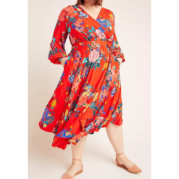 Anthropologie Dresses & Skirts - by Anthropologie Boswell Textured Wrap Tunic Faux Wrap Dress Plus Size 24W